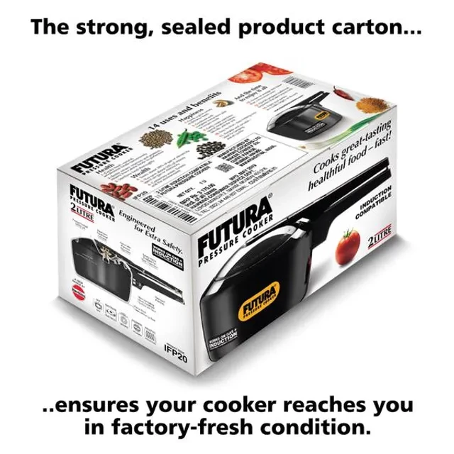 Hawkins Futura Hard Anodised Aluminium Pressure Cooker - Induction Base Black, IFP20, 2 l-6.webp